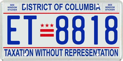 DC license plate ET8818
