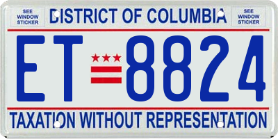 DC license plate ET8824