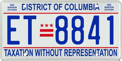 DC license plate ET8841