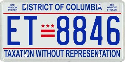 DC license plate ET8846
