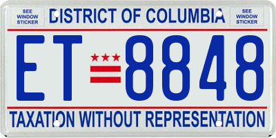 DC license plate ET8848