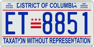 DC license plate ET8851