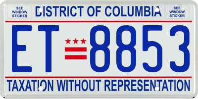 DC license plate ET8853