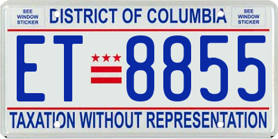 DC license plate ET8855