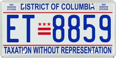 DC license plate ET8859