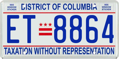DC license plate ET8864