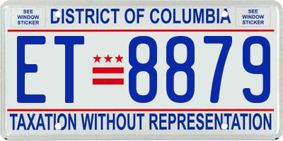 DC license plate ET8879