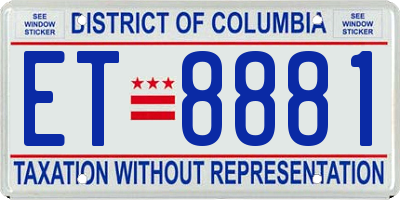 DC license plate ET8881