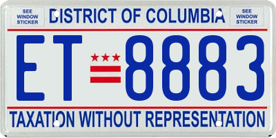 DC license plate ET8883