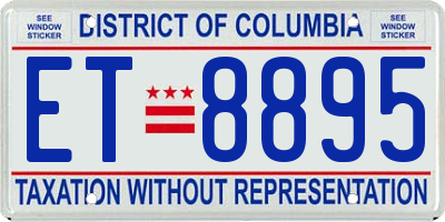 DC license plate ET8895