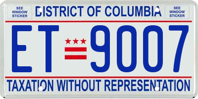 DC license plate ET9007