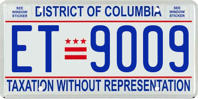 DC license plate ET9009