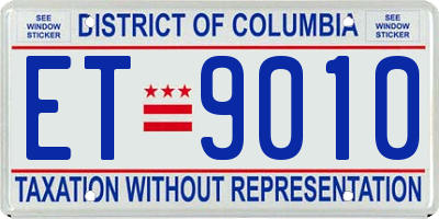 DC license plate ET9010