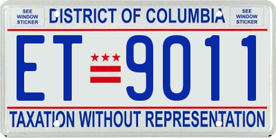 DC license plate ET9011