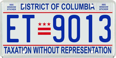 DC license plate ET9013