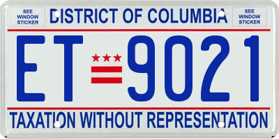DC license plate ET9021