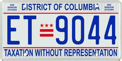 DC license plate ET9044