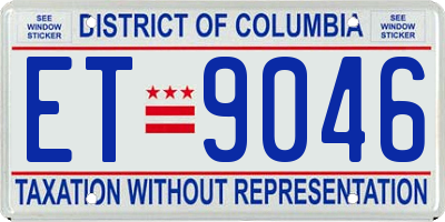 DC license plate ET9046