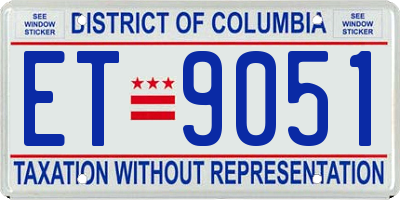 DC license plate ET9051