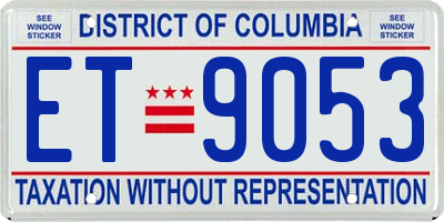 DC license plate ET9053