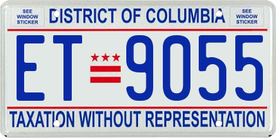 DC license plate ET9055