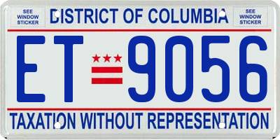 DC license plate ET9056