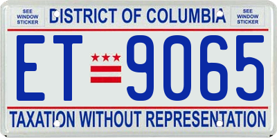 DC license plate ET9065