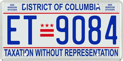 DC license plate ET9084