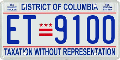 DC license plate ET9100