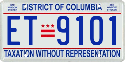 DC license plate ET9101