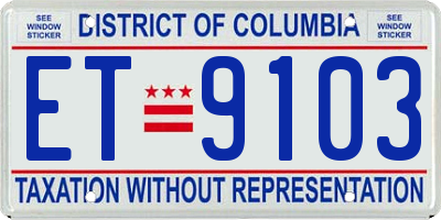 DC license plate ET9103