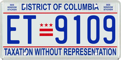 DC license plate ET9109