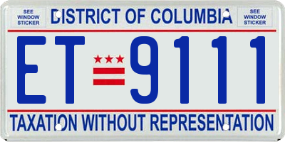 DC license plate ET9111