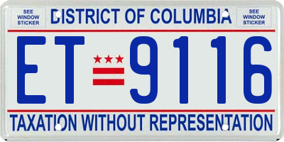 DC license plate ET9116