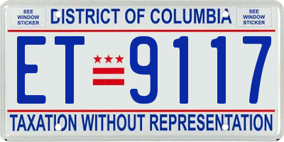 DC license plate ET9117