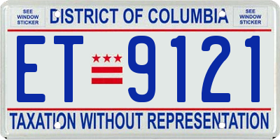 DC license plate ET9121