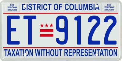 DC license plate ET9122