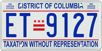 DC license plate ET9127