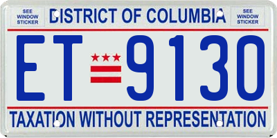 DC license plate ET9130