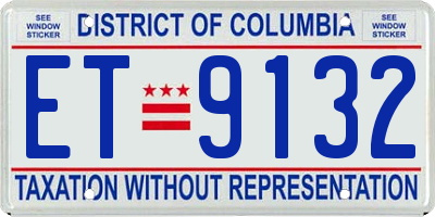 DC license plate ET9132