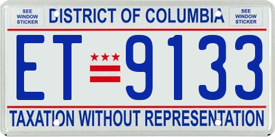 DC license plate ET9133