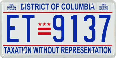 DC license plate ET9137
