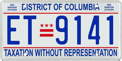 DC license plate ET9141