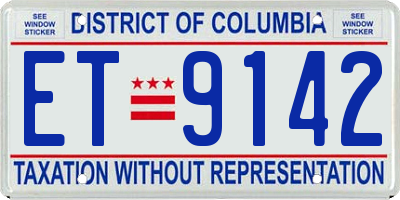 DC license plate ET9142