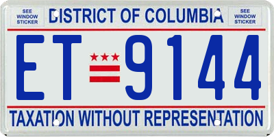 DC license plate ET9144