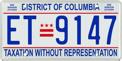 DC license plate ET9147