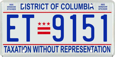 DC license plate ET9151