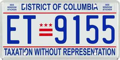 DC license plate ET9155