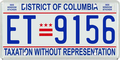 DC license plate ET9156