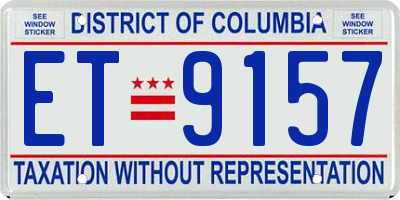 DC license plate ET9157
